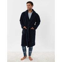 Threadbare Fleece Dressing Gown Navy
