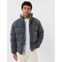 Threadbare Brushed Puffer Coat Charcoal