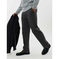 Threadbare Tailored Fit Straight Leg Trousers Charcoal