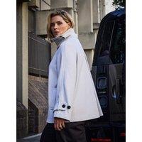 Live Unlimited London Curve Wool Blend Collared Car Coat Cream