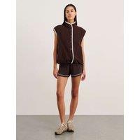 Jag Fleece Button Front Gilet Brown