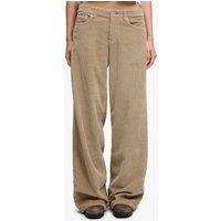 Superdry & Co Cotton Rich Cord Textured Wide Leg Trousers Beige