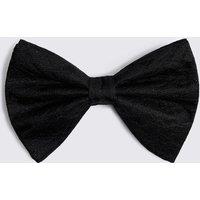MOSS Floral Silk Rich Bow Tie Black