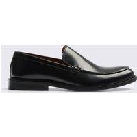 MOSS Leather Slip On Loafers Black