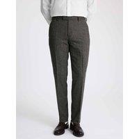 MOSS Tailored Fit Wool Blend Herringbone Suit Trousers Olive