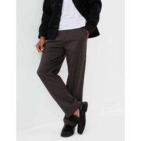 Threadbare Tailored Fit Straight Leg Trousers Brown