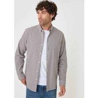 Threadbare Regular Fit Cotton Oxford Shirt Brown Mix
