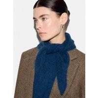 Jigsaw Pure Cashmere Textured Triangle Scarf Dark Blue