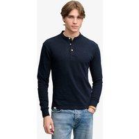 Superdry & Co Pure Cotton Grandad Collar Long Sleeve Top Navy