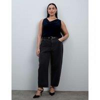 Live Unlimited London Curve Cotton Rich Barrel Leg Jeans Black