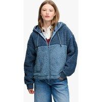 Superdry & Co Supersoft Textured Zip Up Hoodie Blue Mix