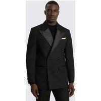 MOSS Relaxed Fit Double Breasted Tuxedo Jacket Black