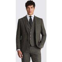 MOSS Tailored Fit Wool Blend Herringbone Suit Jacket Olive