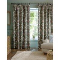 William Morris At Home Spring Thicket Floral Pencil Pleat Curtains Grey Mix