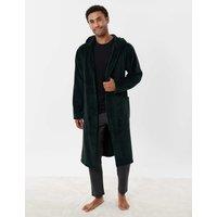 Threadbare Fleece Hooded Dressing Gown Dark Green