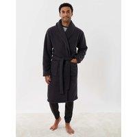 Threadbare Sherpa Lined Shawl Collar Dressing Gown Charcoal