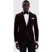 MOSS Slim Fit Velvet Suit Jacket Brown