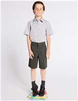 M&S Boys' Regular Leg Pleat Front School Shorts (2-14 Yrs) Grey