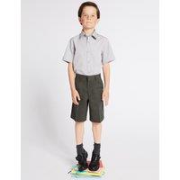 M&S Boys' Regular Leg Pleat Front School Shorts (2-14 Yrs) Grey