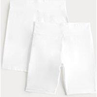 Goodmove 2 Pack Girls' Cotton Rich School Cycling Shorts (2-16 Yrs) White
