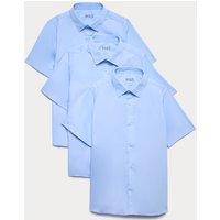 M&S 3 Pack Boys' Easy Iron School Shirts (2-16 Yrs) Blue