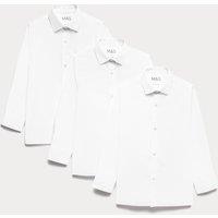 M&S 3 Pack Boys' Easy Iron School Shirts (2-16 Yrs) White