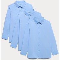 M&S 3 Pack Boys' Easy Iron School Shirts (2-16 Yrs) Blue