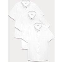 M&S 3 Pack Boys' Slim Easy Iron School Shirts (2-16 Yrs) White