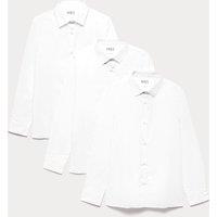 M&S 3 Pack Girls' Easy Iron School Shirts (2-16 Yrs) White