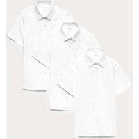 M&S 3 Pack Girls' Easy Iron School Shirts (2-16 Yrs) White