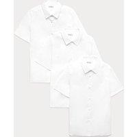 M&S 3 Pack Girls' Slim Fit Easy Iron School Shirts (2-16 Yrs) White