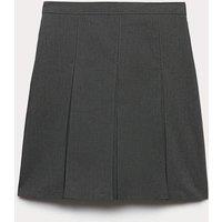 M&S Girls' Plus Fit Permanent Pleats School Skirt (2-18 Yrs) Grey