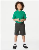 M&S Girls' Button Front School Shorts (2-16 Yrs) Grey