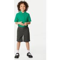 M&S Girls' Button Front School Shorts (2-16 Yrs) Grey