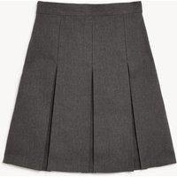 M&S Girls' Permanent Pleats School Skirt (2-16 Yrs) Grey