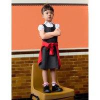 M&S 2 Pack Girls' Pleated School Pinafores (2-12 Yrs) Grey