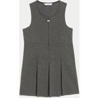 M&S Girls' Pleated School Pinafore (2-12 Yrs) Grey