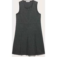 M&S Girls' Longer Length Pleated School Pinafore (2-12 Yrs) Grey