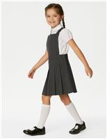 Girls Pleated Bib School Pinafore (2-12 Yrs)
