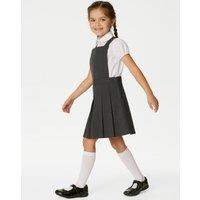 Girls Pleated Bib School Pinafore (2-12 Yrs)