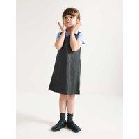 M&S Girls' Double Breasted School Pinafore (2-12 Yrs) Grey