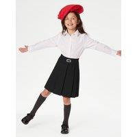 M&S Girls' Permanent Pleats School Skirt (2-16 Yrs) Black