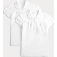 M&S 2 Pack Girls' Jersey School Polo Shirts (2-18 Yrs) White