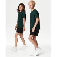 Goodmove 2 Pack Unisex Pure Cotton School Shorts (2-16 Yrs) Black