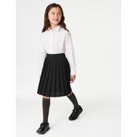 M&S Girls' Easy Dressing Pull On School Skirt (2-16 Yrs) Black