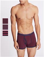 M&S 3 Pack Cotton Rich Striped Trunks Multi