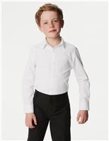 2 Pack Boys Skinny Fit Stretch School Shirts (2-16 Yrs)