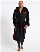 M&S Star Wars Fleece Dressing Gown with Belt Black Mix