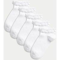 M&S 5 Pack of Frill Trainer Liners White