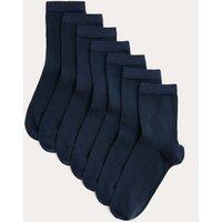 M&S 7 Pack of Ankle School Socks Navy
